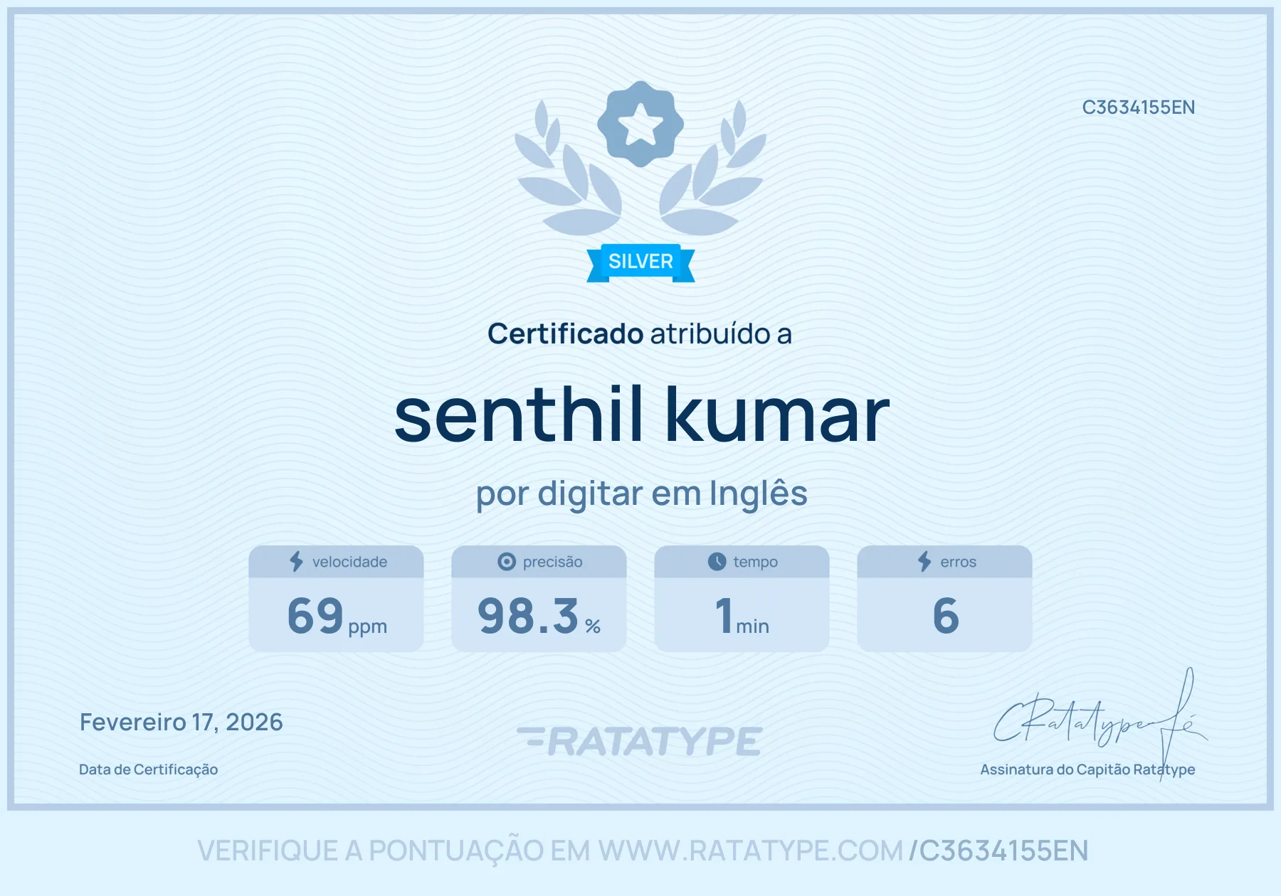 Certificado de digitação