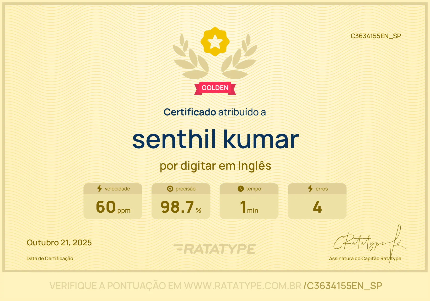 Certificado de digitação