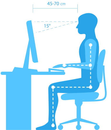 Sitting posture for typing