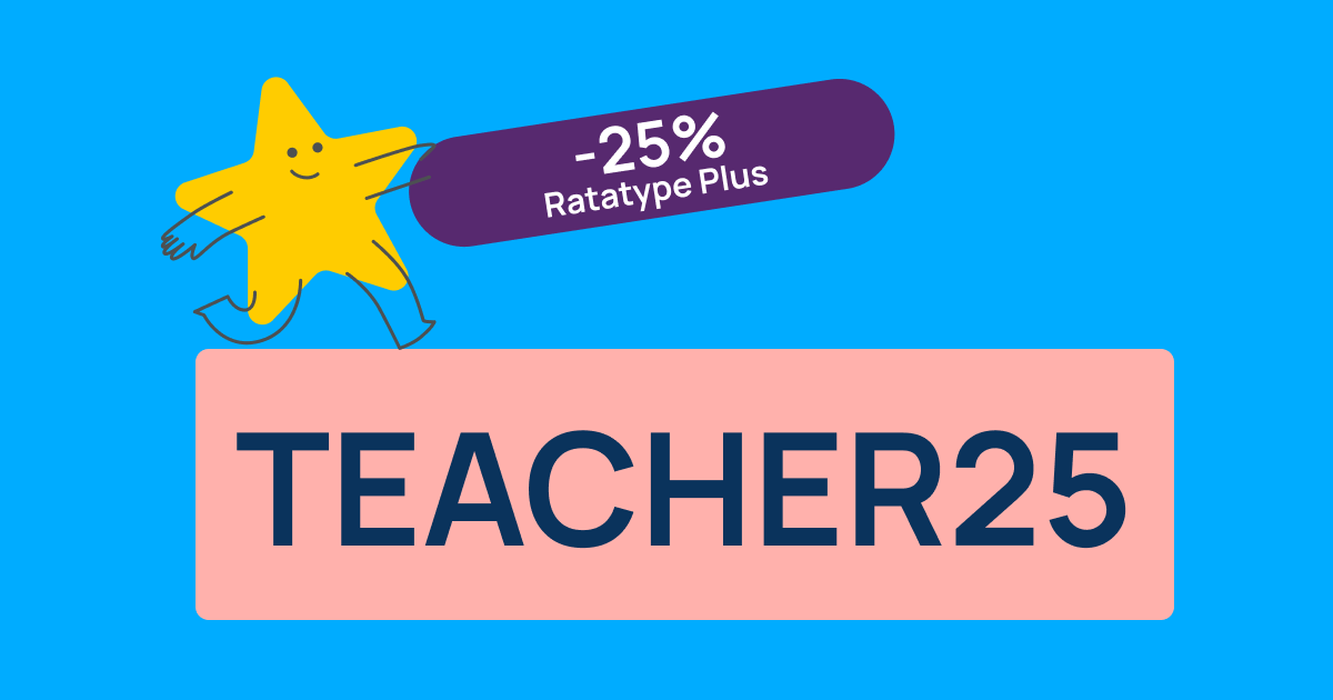 25% off Ratatype Plus for Teacher’s Day with promo code TEACHER25